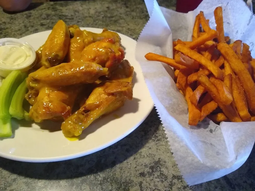 Honey Mustard Wings and Sweet Fries